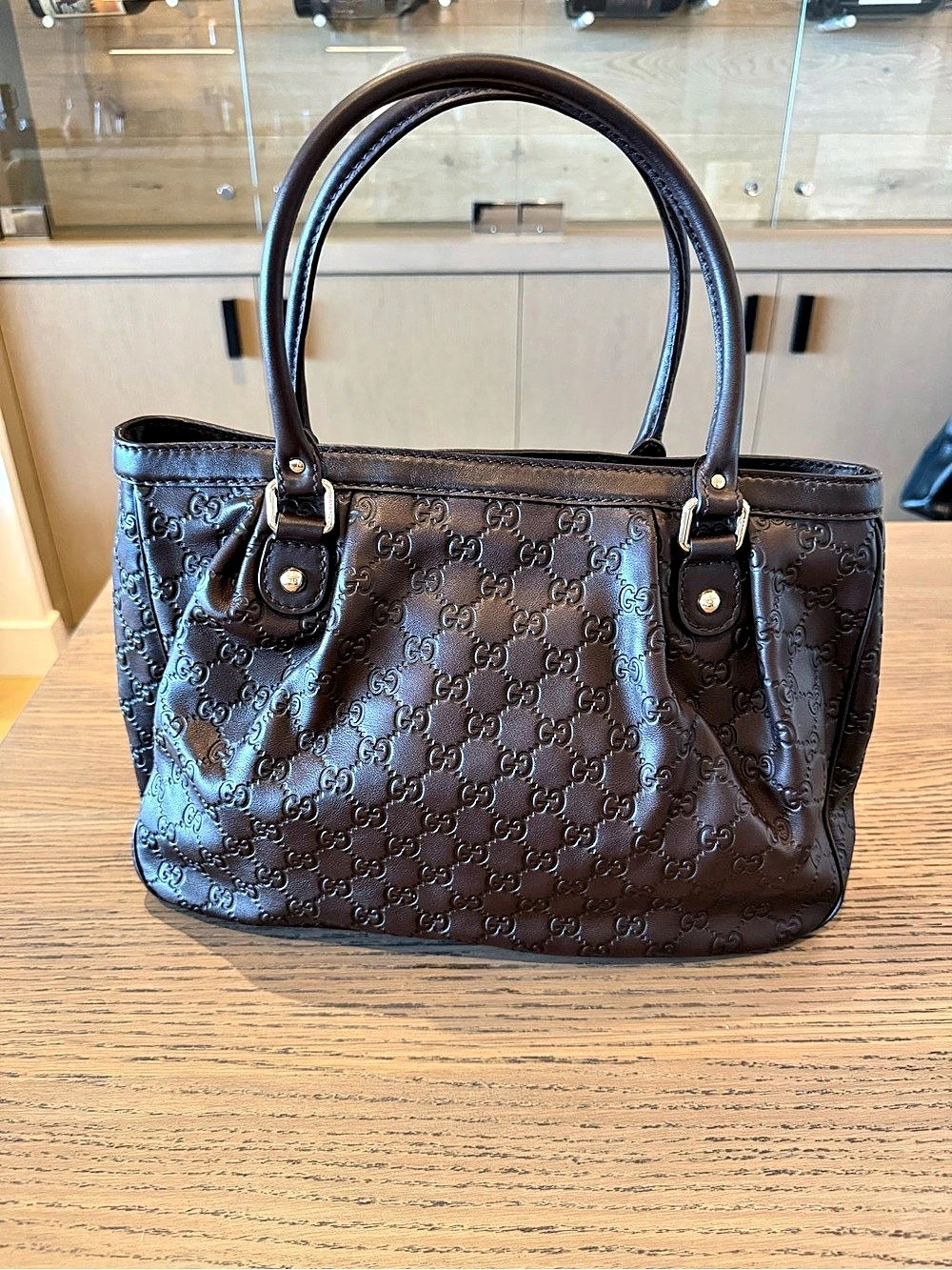 Gucci Guccissima Medium Sukey Tote Brown